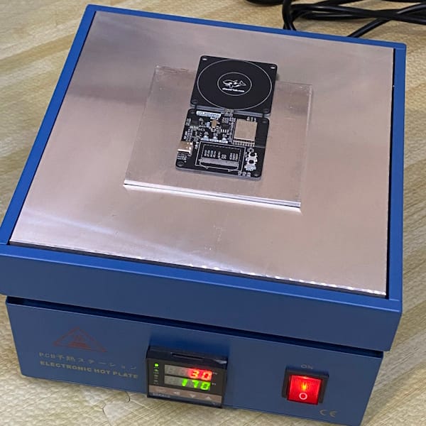 ホットプレートにのせた様子