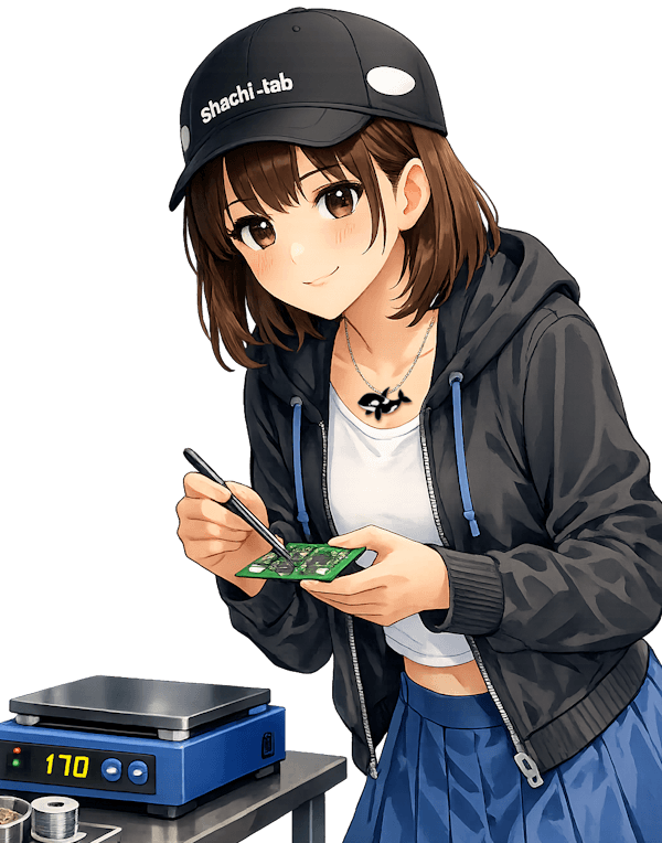 リフロー作業中のろらたんの画像